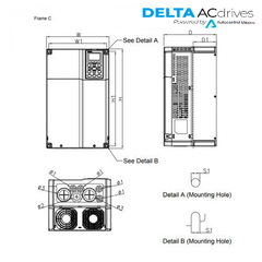 Variador de Frecuencia Delta 40HP 480V Trifásico VFD300C43A | Serie C2000 Alta Precisión