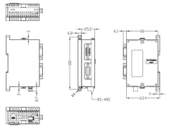 Delta RS-485 HUB (DB9 port, RJ12 port, 2 screw Terminal port) ADP485-01