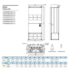 Variador de Frecuencia Delta 475HP 380-480V Trifásico VFD3550C43C-21 | Serie C2000+