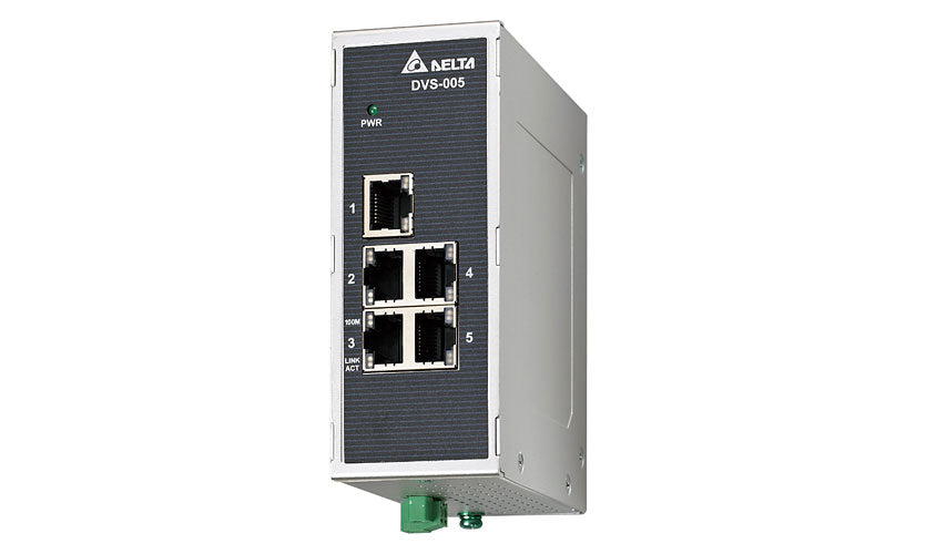 Delta Industrial Temp Unmanaged Ethernet Switch, 5 Ports DVS-005I00
