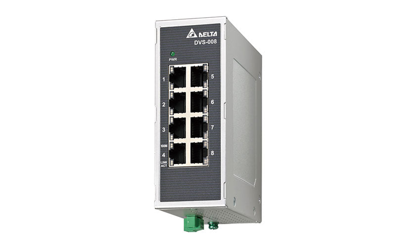 Delta Industrial Temp Unmanaged Ethernet Switch, 8 Ports DVS-008I00