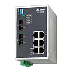 Delta Wide Temp Unmanaged Ethernet Switch w/built-in alarm IO, 8 Ethernet Ports, & 2 Single Mode Fiber Ports DVS-008W01-SC02