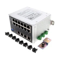 Delta Wide Temp Unmanaged Ethernet Switch w/built-in alarm IO, 16 Ports DVS-016W01