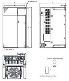 Delta Variable Frequency Drive 30HP 380-480V Three-Phase VFD45AMS43ANSAA