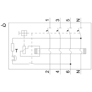 Interruptor diferencial (RCCB) SENTRON 5SV4, 4 polos, 25 A, 30 mA, tipo AC, 400 V