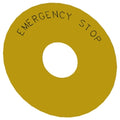 Placa de Fondo Redonda Amarilla 75 mm EMERGENCY STOP SIRIUS ACT