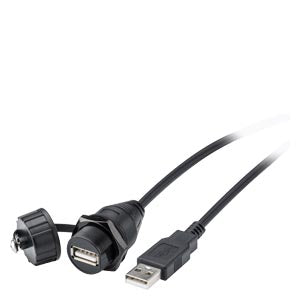 Cable de conexiÃ³n USB tipo D SIMATIC HMI, USB A hembra IP67 / USB A macho IP20, 2,5 m
