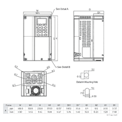 Delta VFD 3HP 200-240V Three Phase VFD022C23A-21 | C2000+ Series