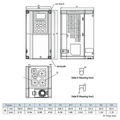 Variador de Frecuencia Delta 5.5HP 380-480V Trifásico VFD040C43A-21 | Serie C2000+
