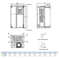 Variador de Frecuencia Delta 7.5HP 380-480V Trifásico VFD055C43A-21 | Serie C2000+
