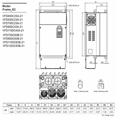 Variador de Frecuencia Delta 150HP 380-480V Trifásico VFD1100C43A-21 | Serie C2000+