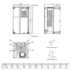 Variador de Frecuencia Delta 15HP 380-480V Trifásico VFD110C43A-21 | Serie C2000+