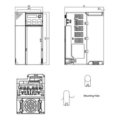 Variador de Frecuencia Delta 0.5HP 380-480V Trifásico VFD1A5MS43MNSAA