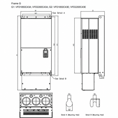 Variador de Frecuencia Delta 250HP 380-480V Trifásico VFD1850C43A | Serie C2000