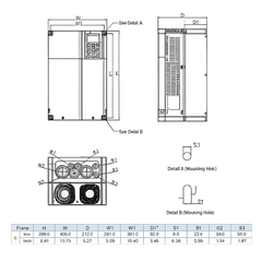 Delta 25HP 200-240V Three-Phase VFD185C23A-21 Frequency Inverter | C2000+ Series