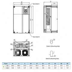 Variador de Frecuencia Delta 25HP 380-480V Trifásico VFD185C4EA-21 | Serie C2000+