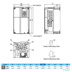 Delta 25HP 380-480V Three-Phase VFD VFD185CP43B-21 | C2000+ Series