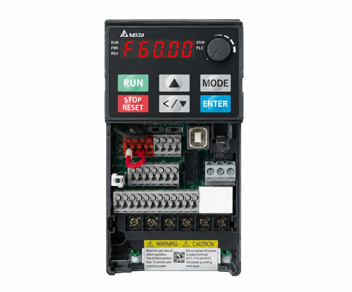 Variador de Frecuencia Delta 0.25HP 200-240V Monofásico VFD1A6MS21ANSAA