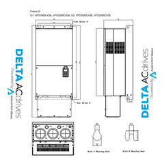 Variador de Frecuencia Delta 300HP 480V Trifásico VFD2200C43A | Serie C2000 Alta Precisión