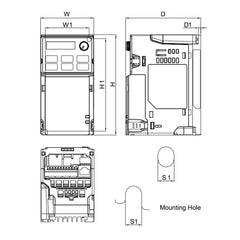Delta Variable Frequency Drive 1HP 380-480V Three-Phase VFD2A7MS43ANSAA