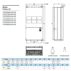 Variador de Frecuencia Delta 425HP 480V Trifásico VFD3150C43A | Serie C2000 Alta Precisión