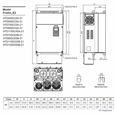 Delta 60HP 200-240V Three-Phase VFD VFD450C23A-21 | C2000+ Series