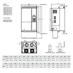 Variador de Frecuencia Delta 60HP 380-480V Trifásico VFD450C43S-21 | Serie C2000+