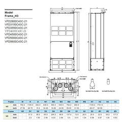 Variador de Frecuencia Delta 670HP 380-480V Trifásico VFD5000C43C-21 | Serie C2000+