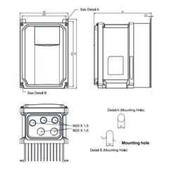 Variador de Frecuencia Delta 2HP 200-240V Trifásico VFD7A5MS23MNSAA