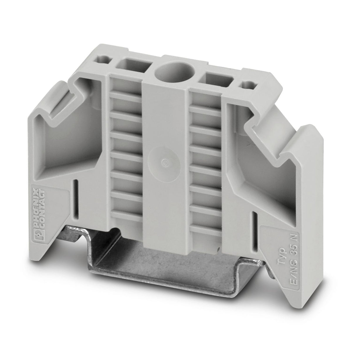 E/NS 35 N - Soporte final, anchura: 9,5 mm, color: gris, rosca de tornillo m3