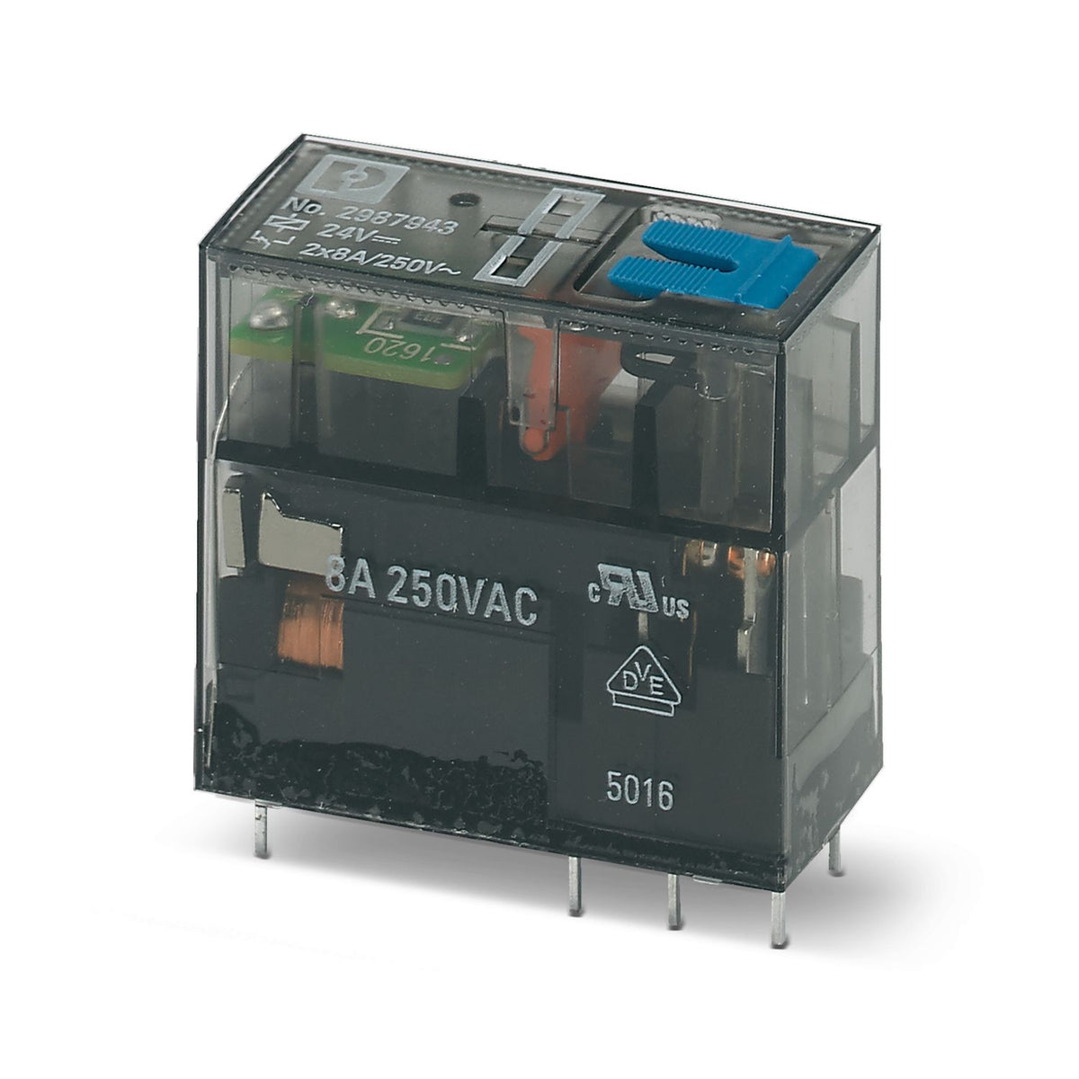 REL-MR- 24DC/21-21/MS -RELÉ Miniatura con contacto de potencia, 2 contactos conmutados,tensión...
