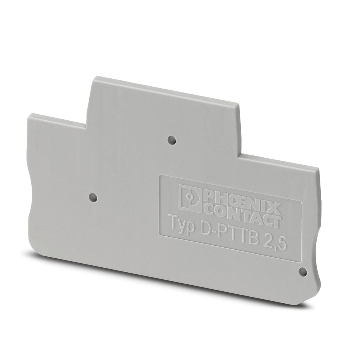 D-PTTB 2,5 - Tapa final- longitud: 68 mm, anchura: 2,2 mm, altura: 39,6 mm, color: gris