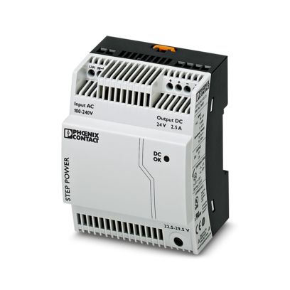 STEP-PS/ 1AC/24DC/2.5 - Fuente de alimentación, entrada: monofásica, salida: 24 V DC/2,5 A,...