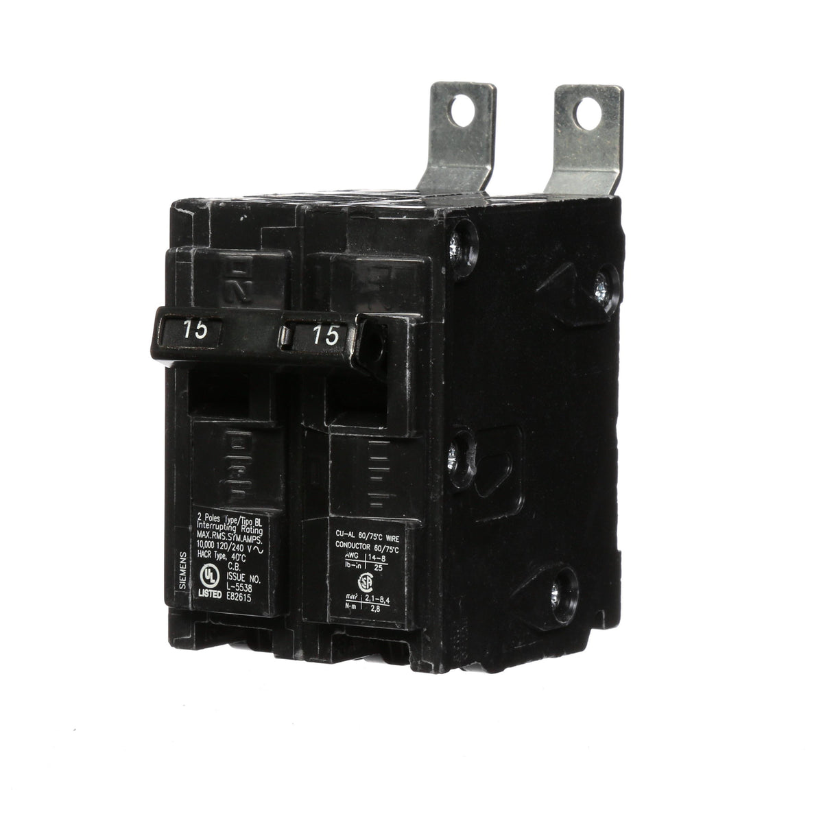 Interruptor termomagnético SENTRON tipo BL, 2P, 15A [US2]