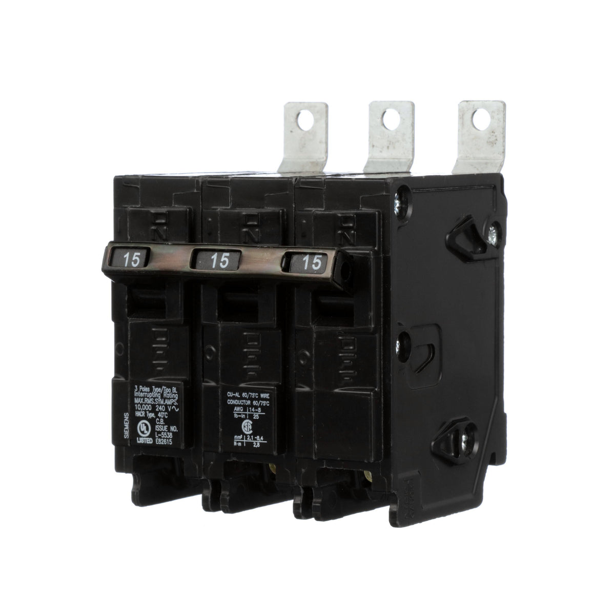 Interruptor termomagnético SENTRON tipo BL, 3P, 15A [US2]