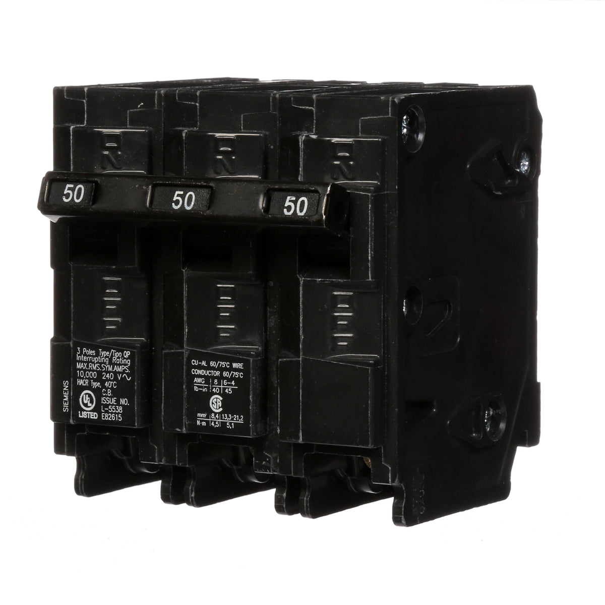 Interruptor termomagnético tipo QP, 3P, 50A
